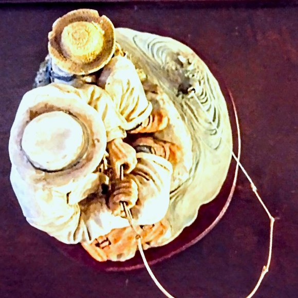 Always Time for Fishing! Man & Boy ~ Marlow Collection Resin Figurine, Wood Base - Picture 12 of 14